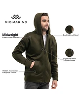 Mio Marino Men's Premium Zip-Up Hoodie for Men with Smooth Silky Matte Finish & Cozy Fleece Inner Lining Sweater Hood