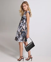 Calvin Klein Women's Floral Scuba Cap-Sleeve Dress