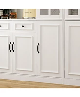 Famapy White Storage Cabinet, Bookcase with 25-Shelves and 2-Drawers