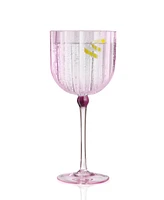 Qualia Glass Cranberry Goblets, Set of 4