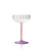 Qualia Glass Mardi Gras Coupes, Set of 4