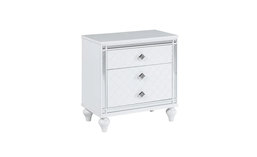 Slickblue Contemporary Nightstands with Mirror Frame Accents for Modern Elegance