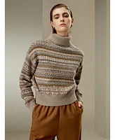 Lilysilk Women's Fair Isle Cashmere Pullover