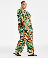 I.n.c. International Concepts Plus High-Rise Wide-Leg Pants, Exclusively at Macy's