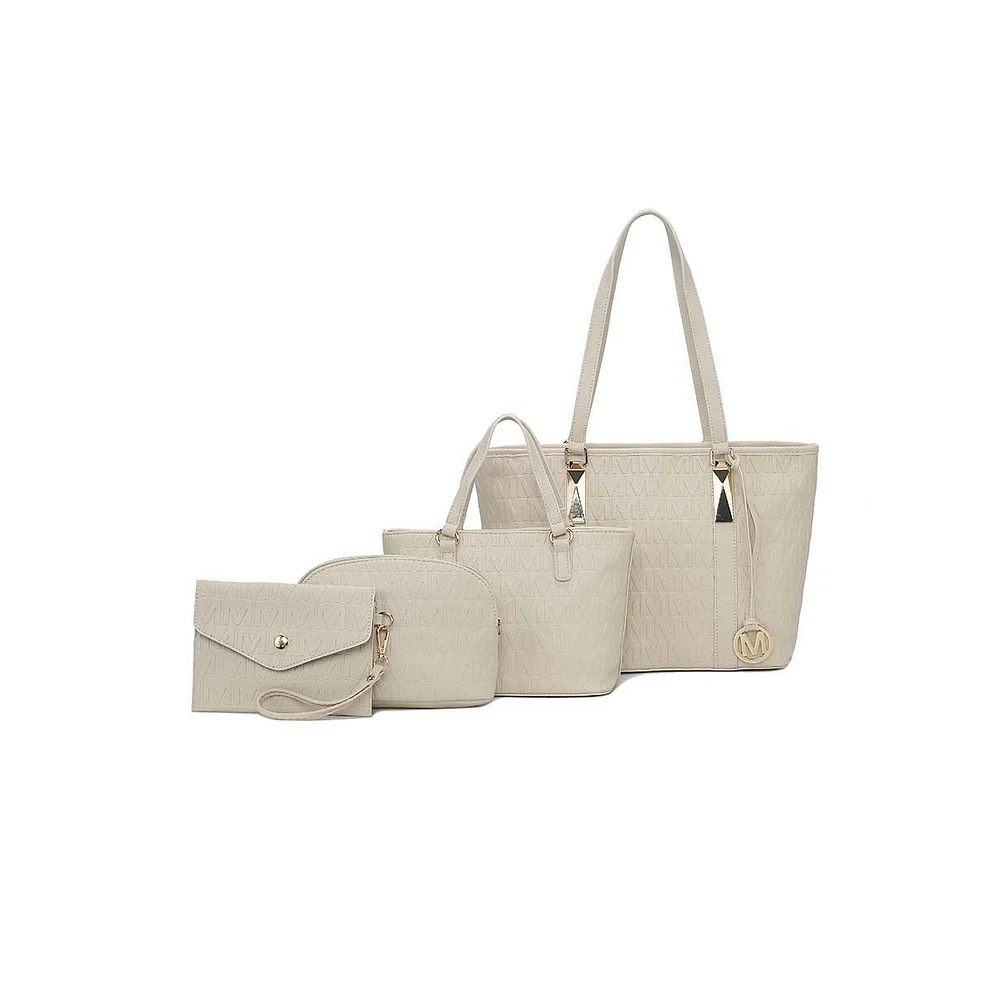 Mkf Collection Arya Signature Tote Bag, Mini Tote, Pouch and Wristlet by Mia K