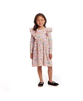 Andy & Evan Little Girls Toddler/Child Oatmeal Heather Printed Jersey Dress