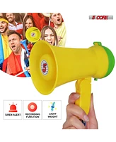 5 Core Megaphone Bullhorn Speaker 15W Mini Battery Power Bull horn w Siren 400 Yard Range - Yellow