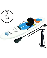 Bestway Hydro-Force White Cap 10' Inflatable Sup Stand Up Paddle Board (2 Pack)