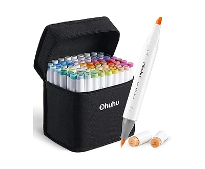 Ohuhu Honolulu 72ct Brush/Chisel Dual Tip Alcohol Markers Y30-80401-95