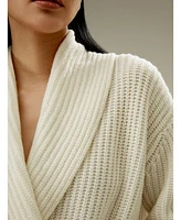 Lilysilk Women's Shawl Collar Drop Shoulder Knit Cardigan