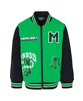 Minecraft Boys Zip Up Varsity Bomber Jacket to (5-6 - 18-20)