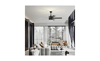 Slickblue Blade Lighted Ceiling Fan with Remote Control & Optional Glass Shade – Matte Black