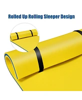 Costway 3-Layer Tear-proof Water Mat Floating Pad Island Sports Relaxing Yellow