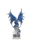 Fc Design 10.75"H Led Blue Dragon with Treasure Box Figurine Decoration Home Decor Perfect Gift for House Warming, Holidays and Birthdays