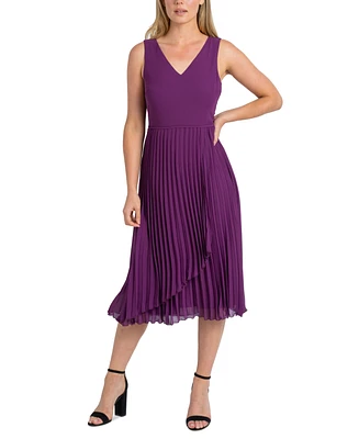 Sam Edelman Women's Pleated Faux-Wrap Dress