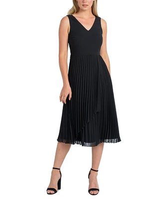 Sam Edelman Women's Pleated Faux-Wrap Dress