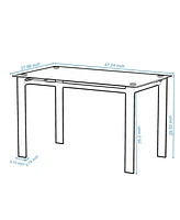 Slickblue Modern Black Tempered Glass Dining Table for Stylish and Contemporary Dining Spaces