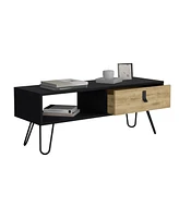 Depot E-Shop Mosby Coffee Table with Modern Hairpin Legs Design and Drawer