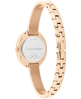 Calvin Klein Women Twisted Bezel Rose Gold-Tone Stainless Steel Bracelet Watch 24mm