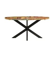 vidaXL Dining Table 63"x35.4"x29.5" Solid Reclaimed Wood