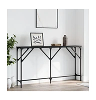 vidaXL Console Table Black 55.1"x9.1"x29.5" Engineered Wood