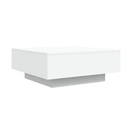 vidaXL Coffee Table with Led Lights White 31.5"x31.5"x12.2"