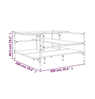 vidaXL Coffee Table Smoked Oak 39.4"x39.4"x19.1" Engineered Wood