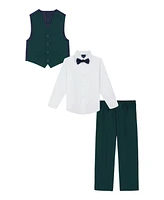 Nautica Toddler and Little Boys Green Sharkskin Vest, 4-Piece Set