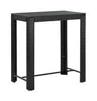 vidaXL Patio Bar Table 39.4"x23.8"x43.5" Poly Rattan