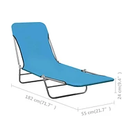 vidaXL Folding Sun Loungers 2 pcs Steel and Fabric