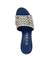 Guess Women's Weekful Slip On Embellished Mid Heel Mules