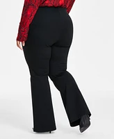 I.n.c. International Concepts Plus High-Rise Flare-Leg Pants, Exclusively at Macy's