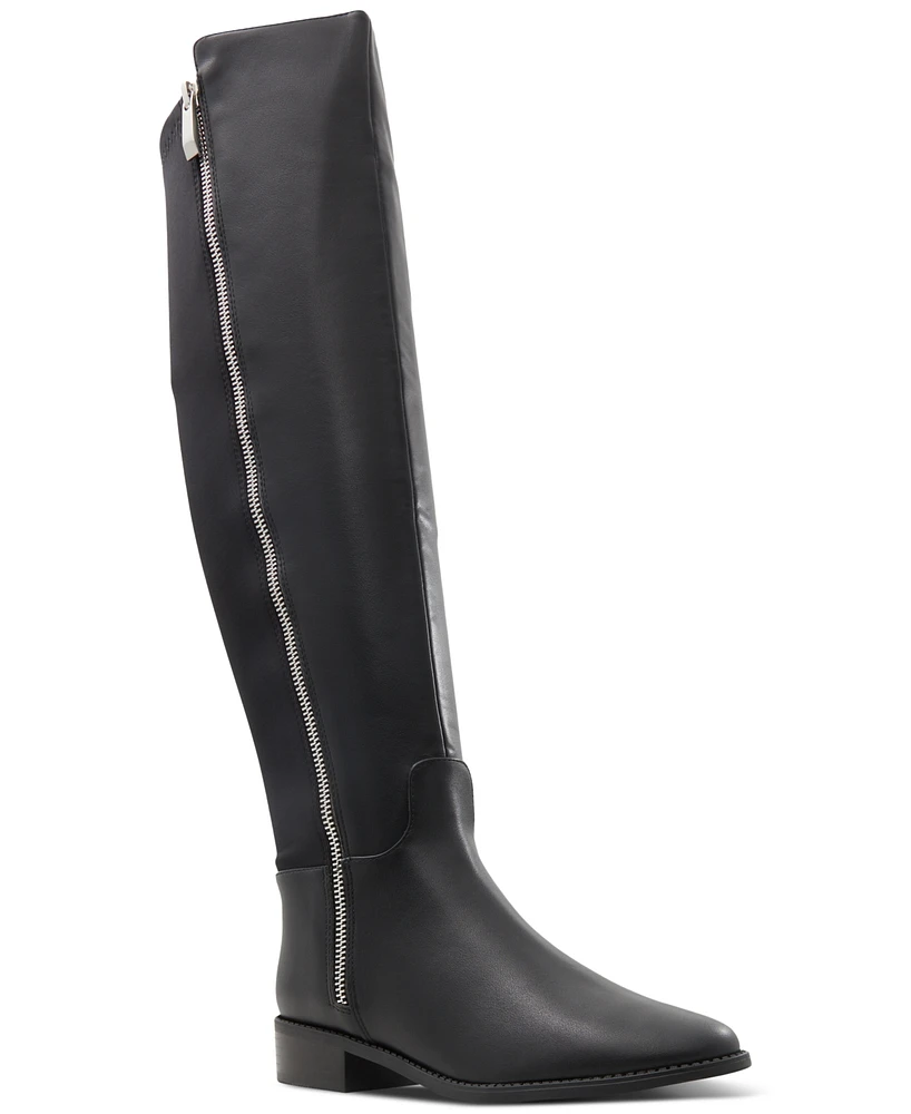 Aldo Women's Aahliyah Almond-Toe Knee-High Zip Boots