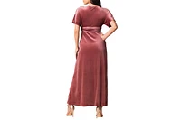 Kiyonna Women's Verona V-Neck Velvet Evening Gown with Pockets