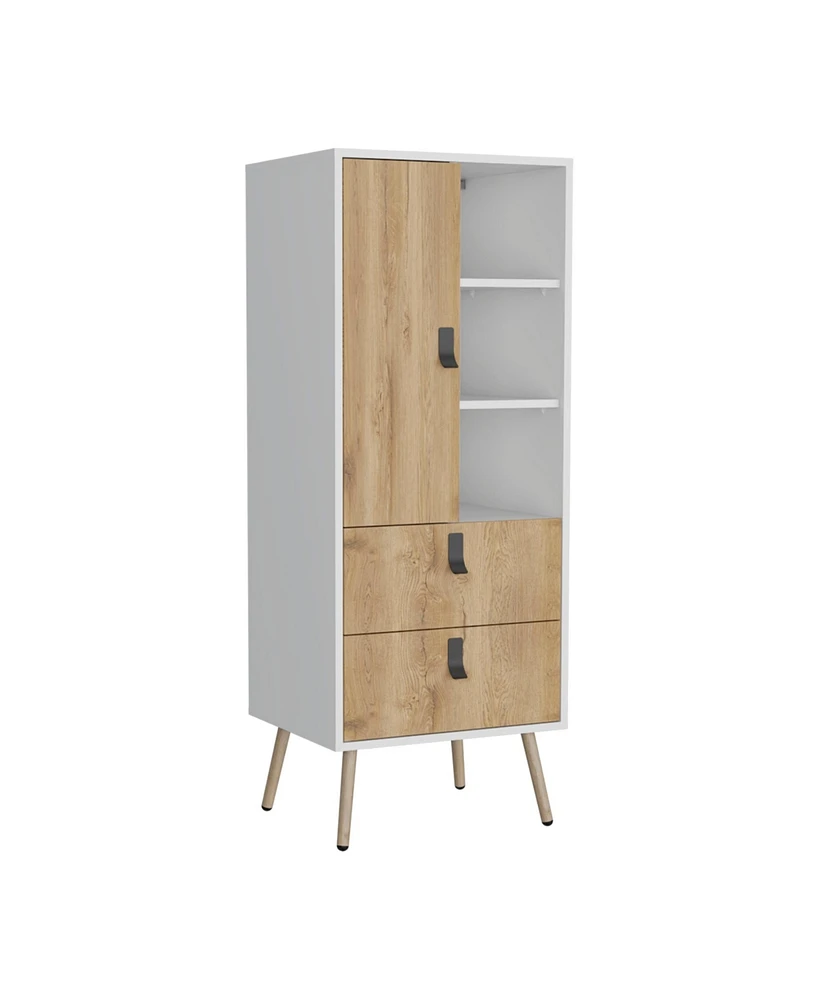 Depot E-Shop Toka Dresser 52"H Stylish Bedroom Storage Solution with 3 Open Shelves, 2 Drawers, and 1 Door