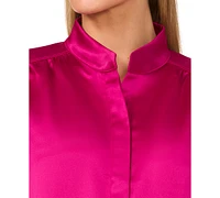 CeCe Women's 3/4-Sleeve Open-Collar Blouse