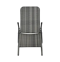 vidaXL Folding Sun Lounger Poly Rattan Gray