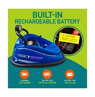 SereneLife 360° Spinning Kids Bumper Car with Remote Control, Led Lights, and 2 Driving Modes (Pink)