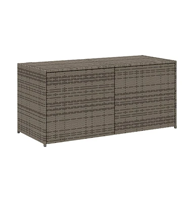 vidaXL Garden Storage Box Gray 74.8 Gal Poly Rattan