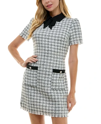 City Studios Juniors' Boucle Tweed Sheath Dress