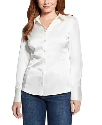 Guess Women's Fernanda Satin Corset Shirt