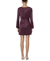 French Connection Women's Structured Satin Long-Sleeve Dress