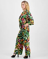 I.n.c. International Concepts Petite Floral Print High-Rise Pants, Created for Macy's