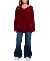 Guess Women's Talia Chenille V-Neck Tunic Sweater