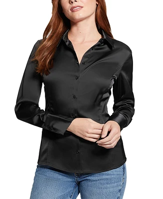 Guess Women's Fernanda Satin Corset Shirt