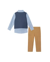 Andy & Evan Toddler Boys Toddler/Child Chambray Buttondown w/Tie, Vest Pants Set