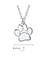 Bling Jewelry Bff Animal Lover Puppy Kitten Foot Print Pet Dog Cat Paw Print Stud Earrings And Pendant For Women .925 Sterling Silver