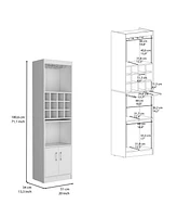 Depot E-Shop Pisek Bar Cabinet 5-Tier, Wine Cabinet, Liquor Cabinet, 12 Bottle Cubbies, 5 Shelves