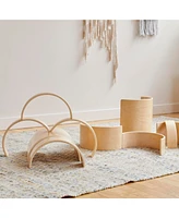 ECR4Kids Wooden Tunnels and Arches, Natural, 10-Piece