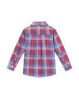 Andy & Evan Toddler Boys Toddler/Child Maroon Plaid Two Faced Buttondown Shirt